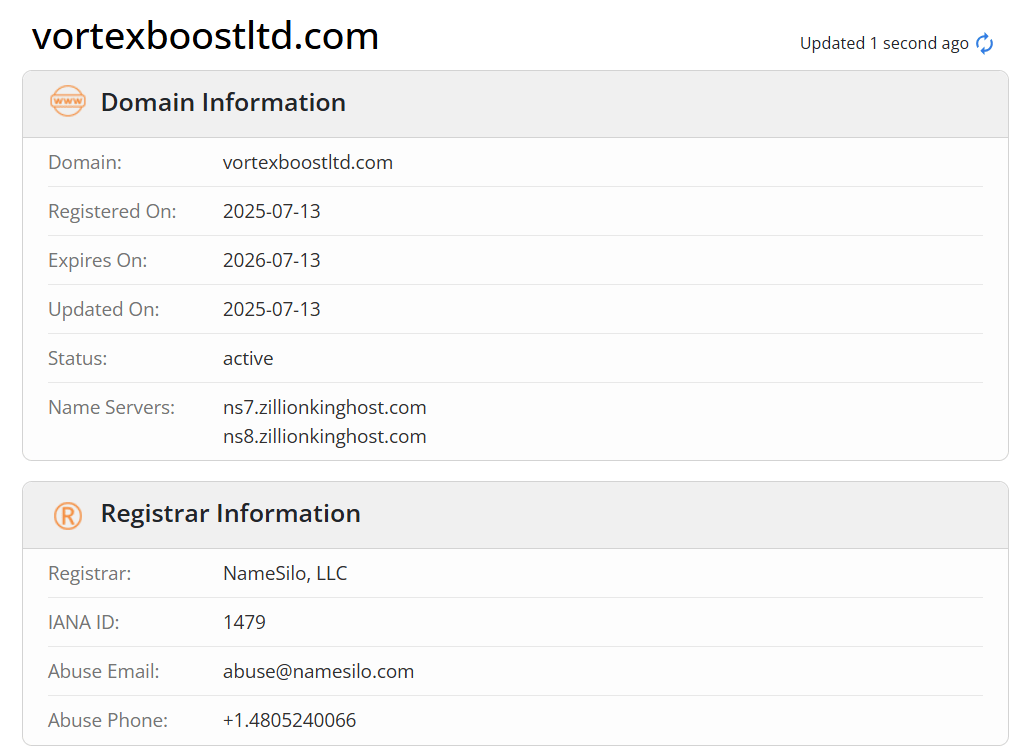 домен Vortexboost Ltd