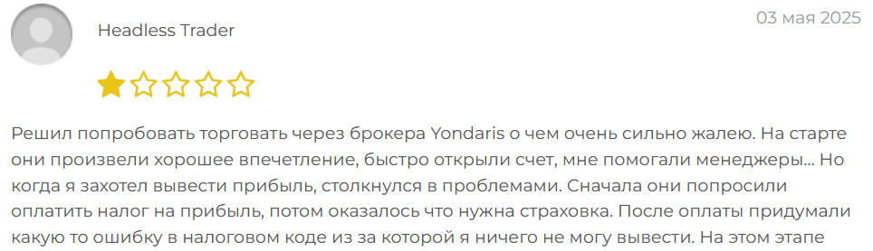 Yondaris отзывы
