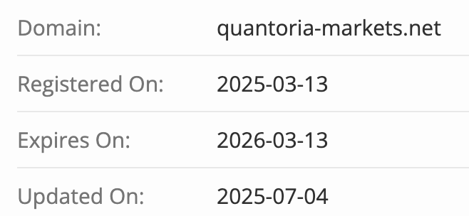 Quantoria Markets Corp домен 