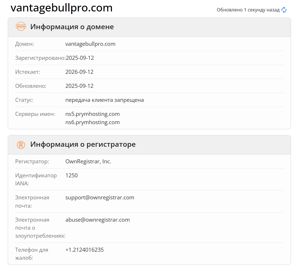 домен VantageBullPro