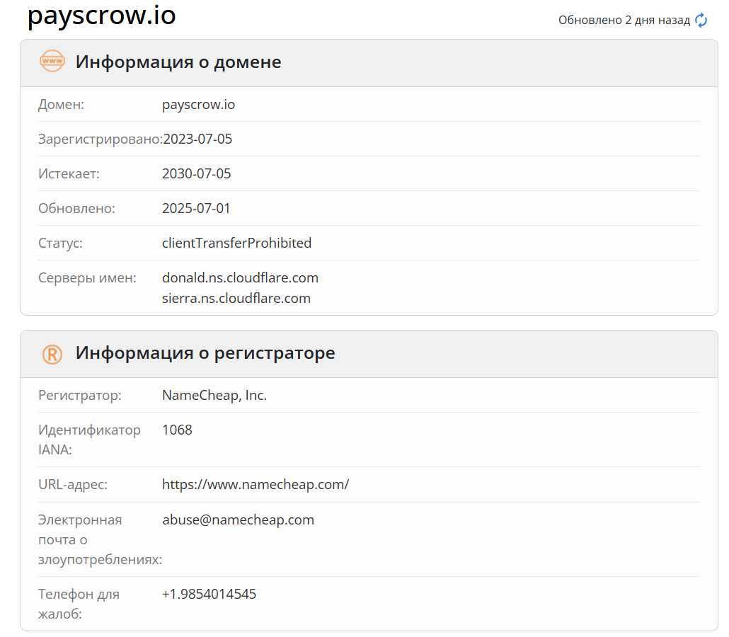 домен Payscrow Trader
