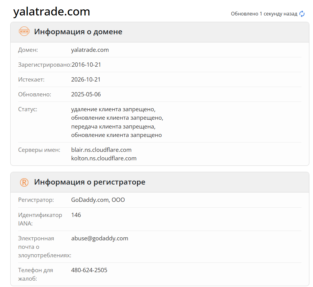 Yala (YalaTrade) — обзор платформы брокера и отзывы о надежности компании, Фото № 3 домен Yala (YalaTrade)