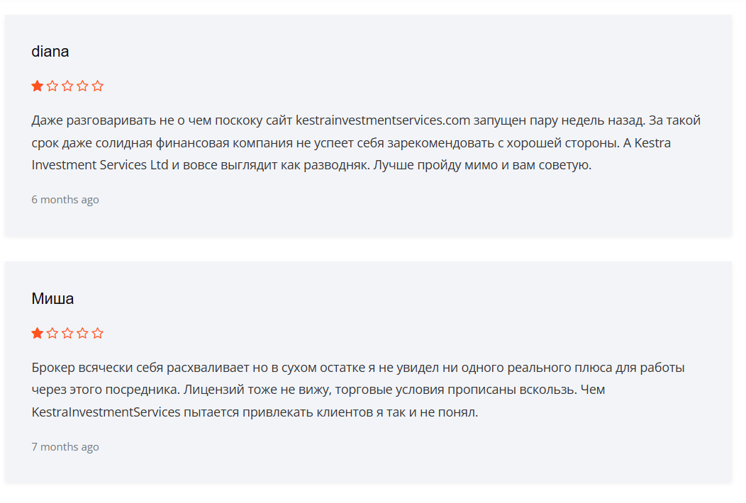 Kestrainvesly отзывы