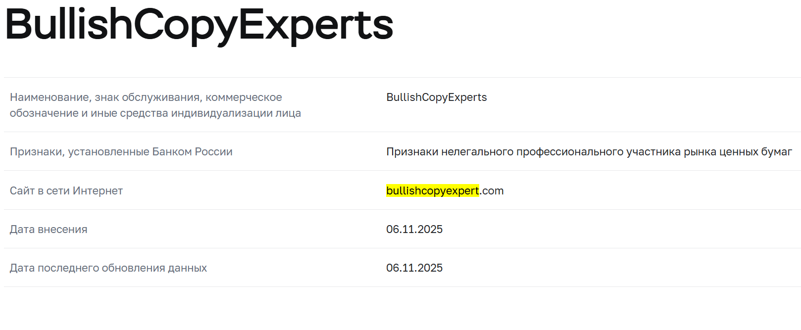 проверка BullishCopyExperts