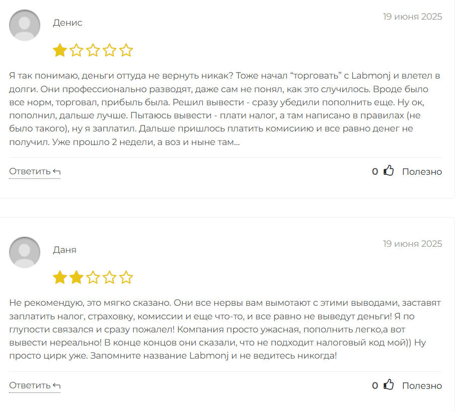 Labmonj отзывы клиентов 