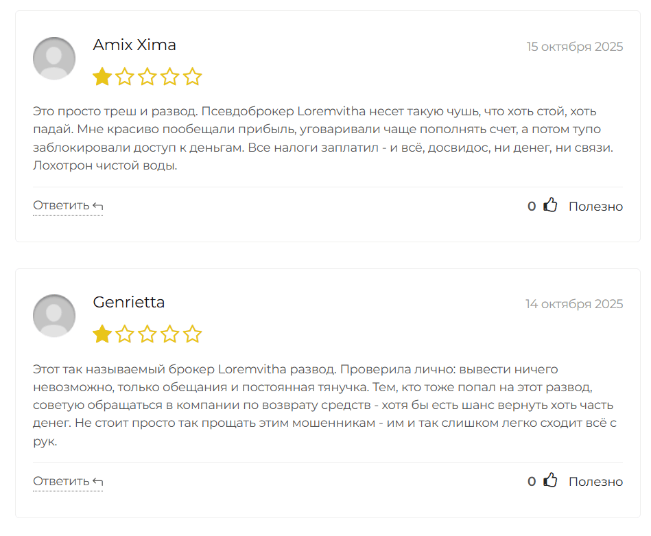 отзывы о Loremvitha