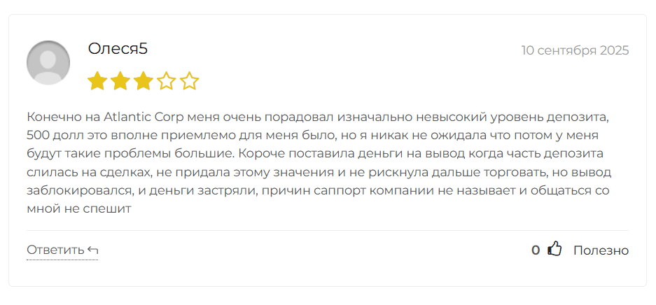Atlantic Corp отзывы