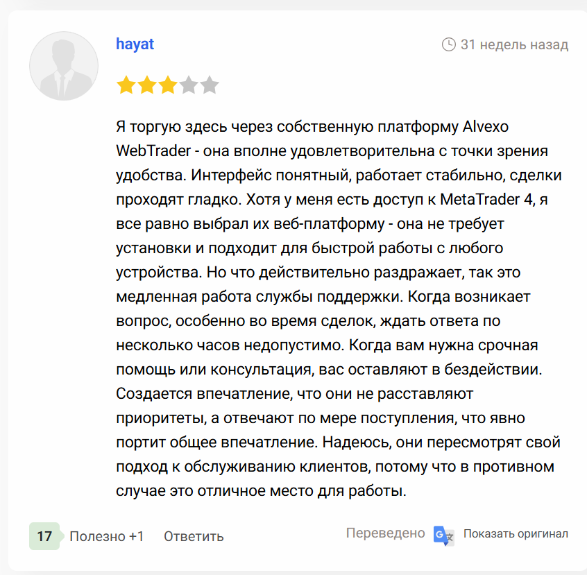Alvexo отзывы
