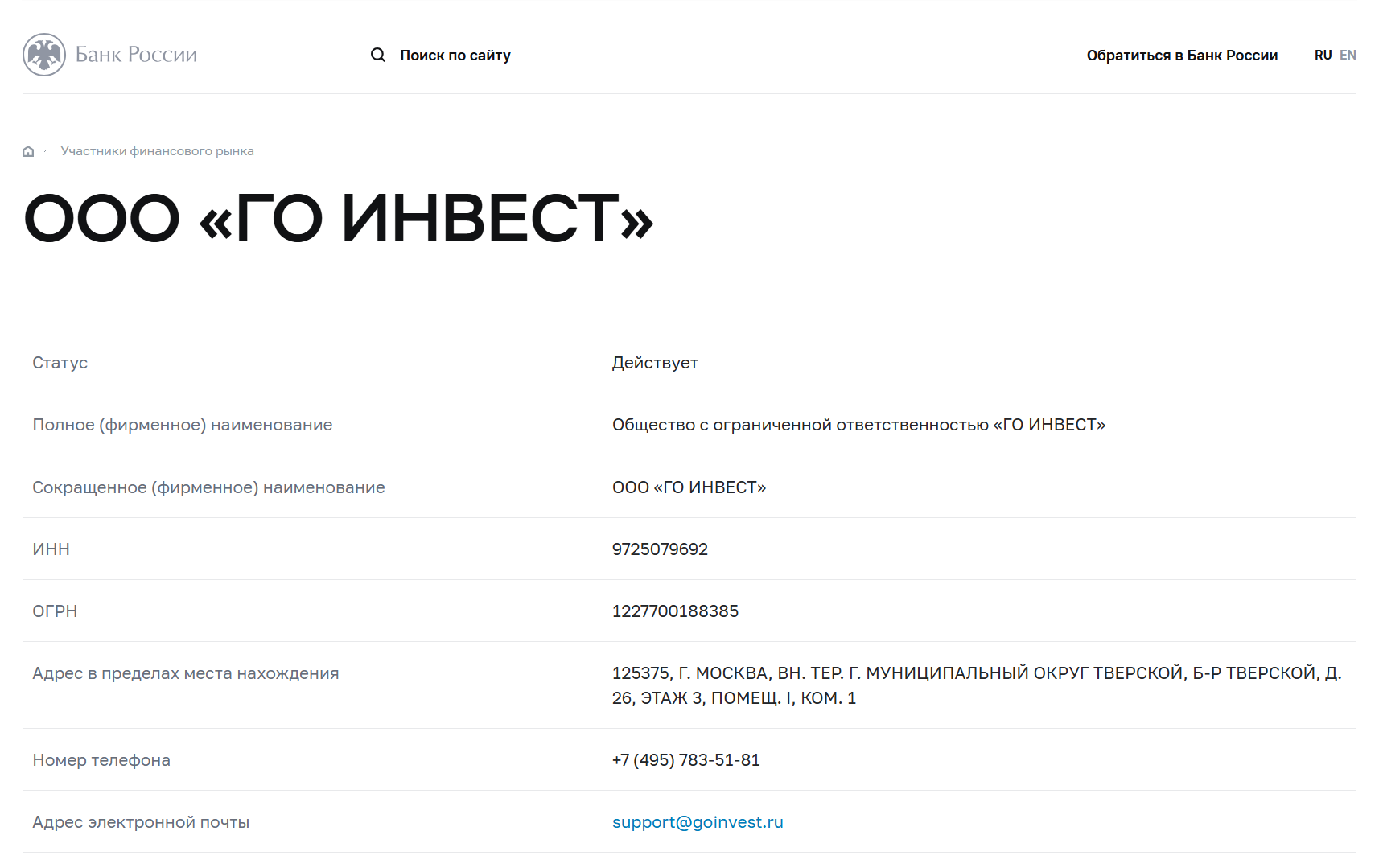Go Invest обзор