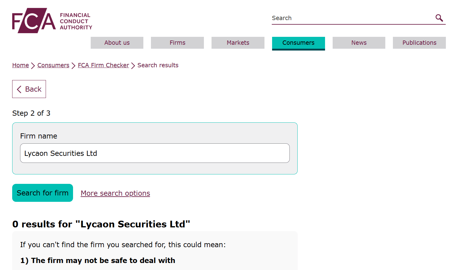 информация о Lycaon Securities Ltd
