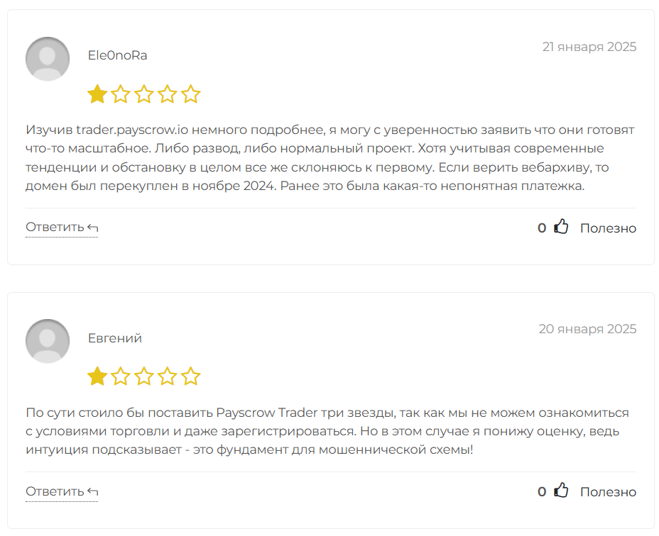 отзывы о Payscrow Trader