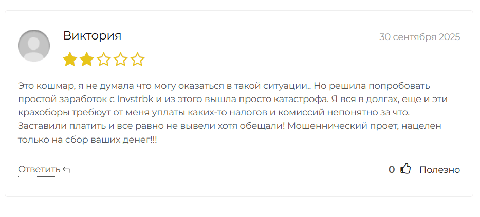 Invstrbk отзывы