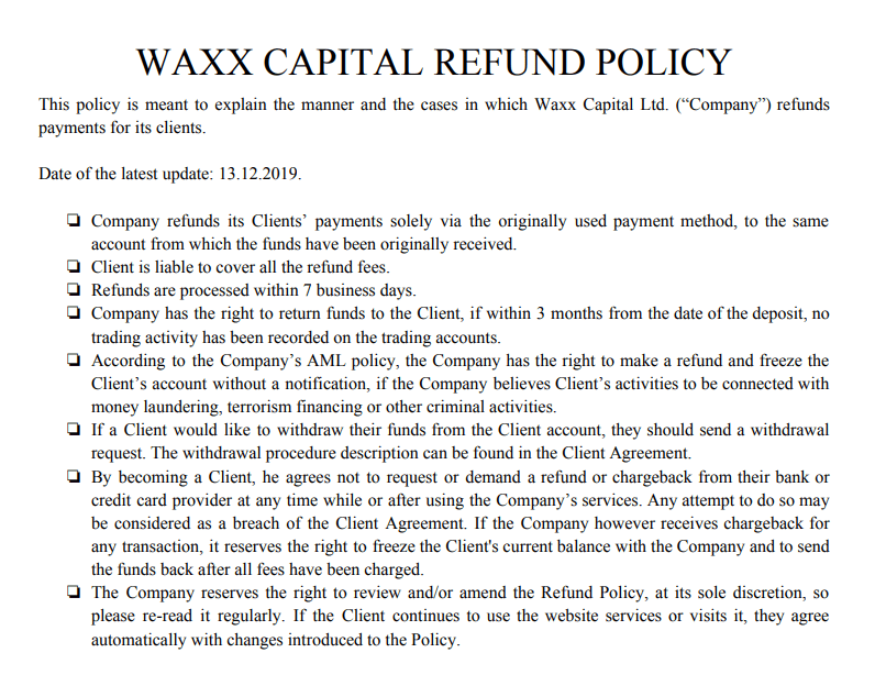 Полный обзор брокера WAXX Capital, Фото № 6 - 1-consult.net