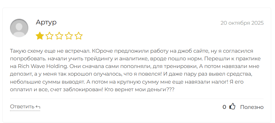 Rich Wave Holding отзывы людей