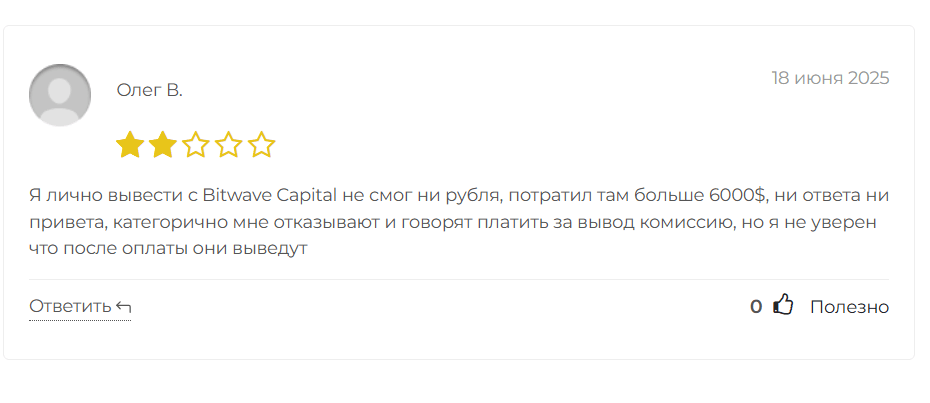⚠️ Bitwave Capital отзывы — разоблачение брокера с признаками обмана, Фото № 3 - 1-consult.net