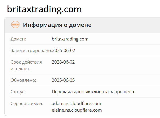 BRITAX (Britax Trading) — обзор платформы и отзывы о брокере, Фото № 2 домен BRITAX