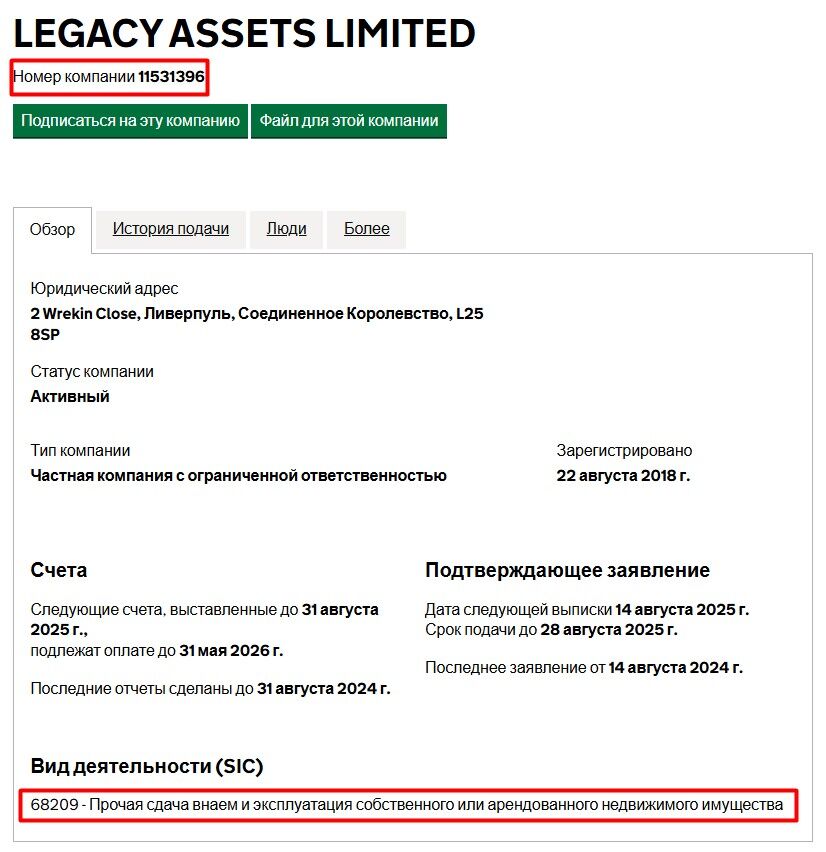 Assets Legacy скам