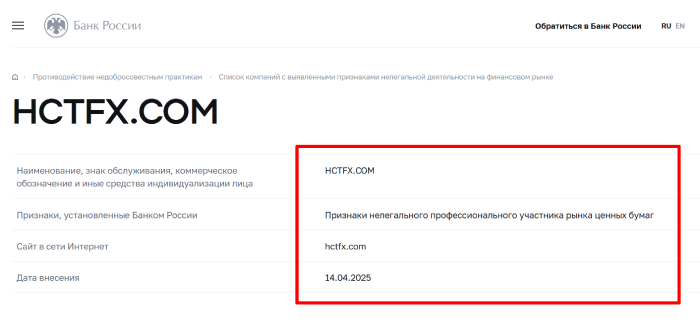 HCTFX мошенники