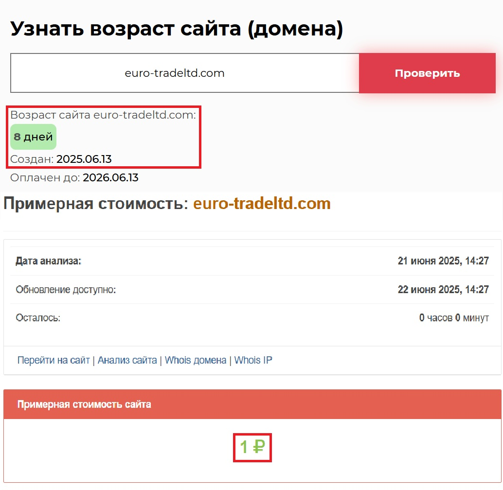 домен Eurotrade Investments