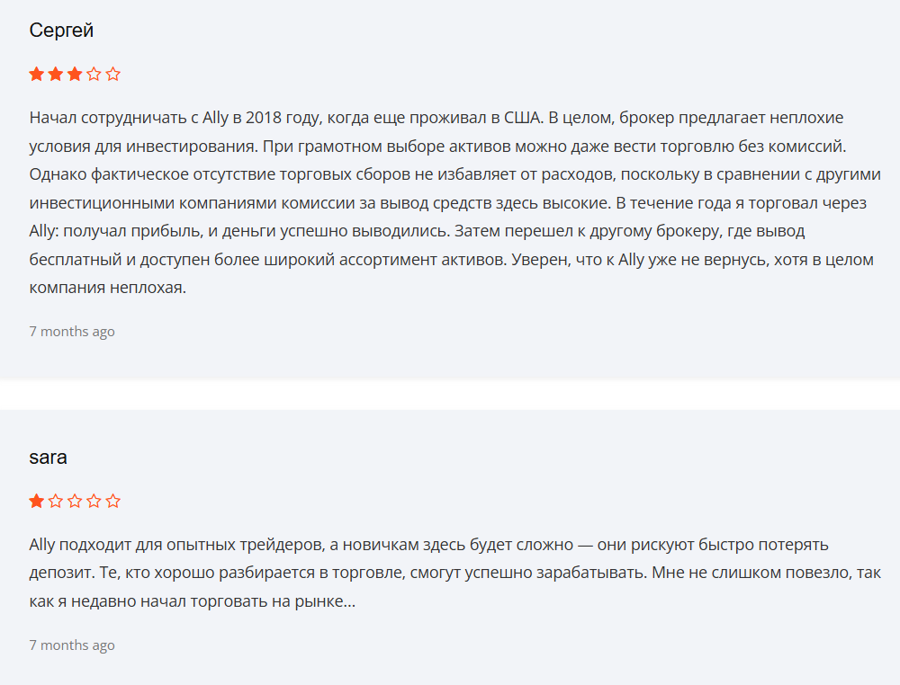 Ally Invest отзывы клиентов