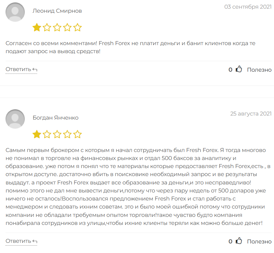 реальные отзывы о FreshForex Project
