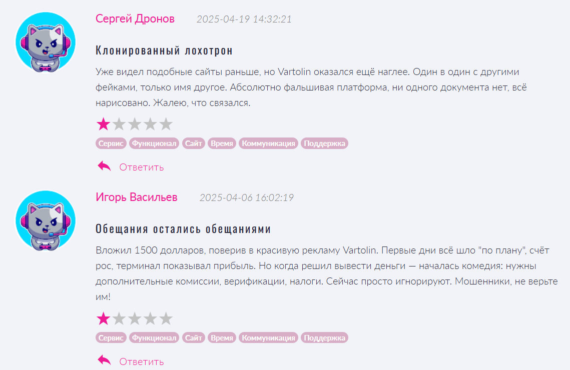 Vartolin Pro отзывы