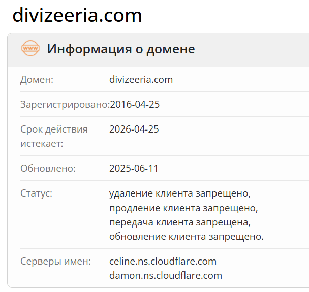 Divizeeria домен