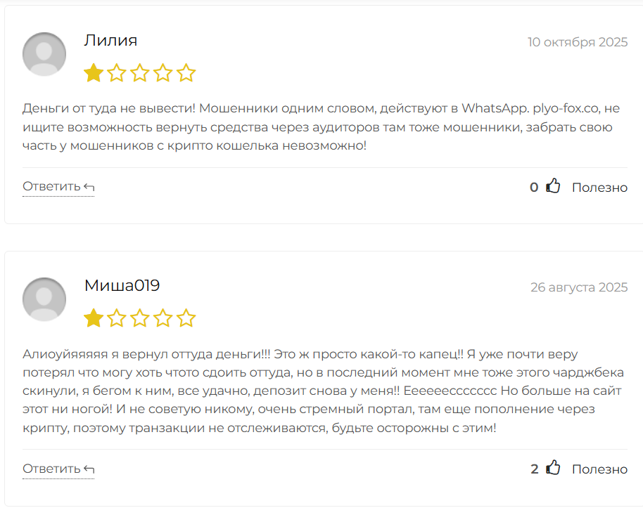 Plyofox отзывы