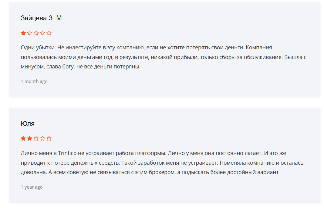 Trinfico отзывы