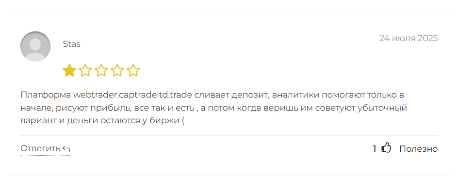 Capital Trade Consulting Pte Ltd реальный отзыв