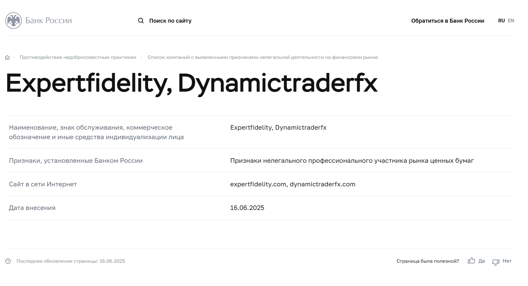 обзор Dynamic Fx Trader LTD