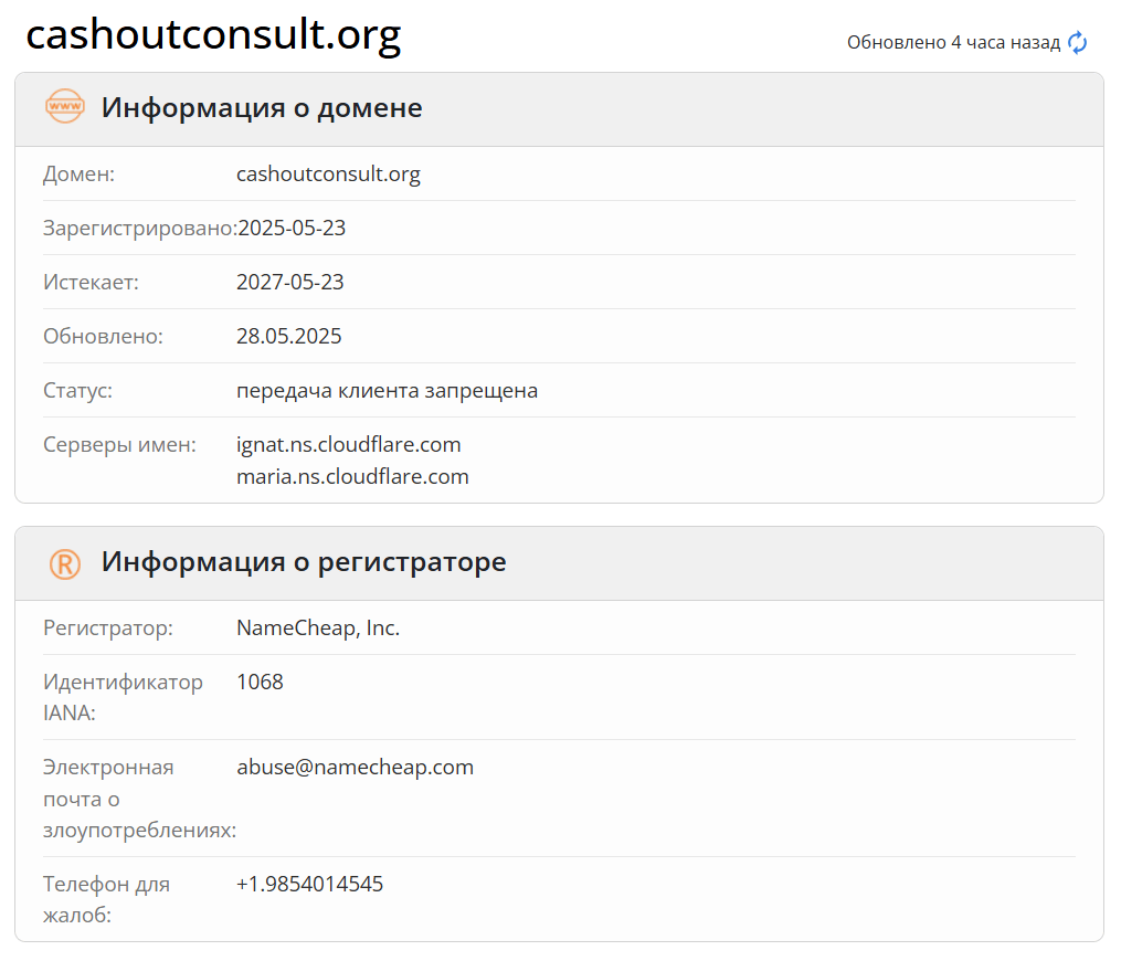 Cashout Consult домен
