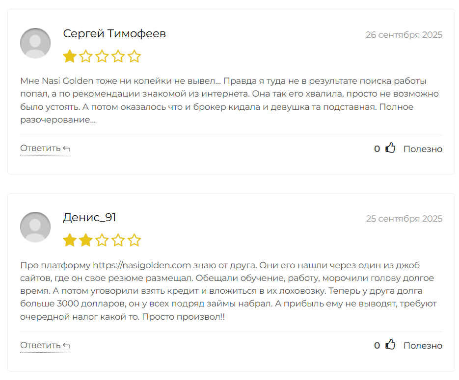 NASI GOLDEN — обзор, отзывы и проверка лицензии, Фото № 3 отзывы о NASI GOLDEN