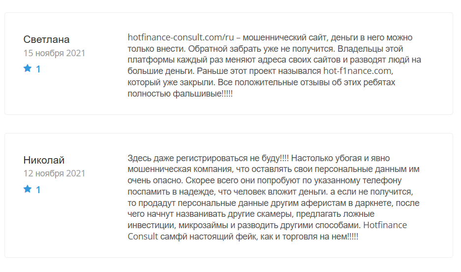 Hotfinance Consult отзывы