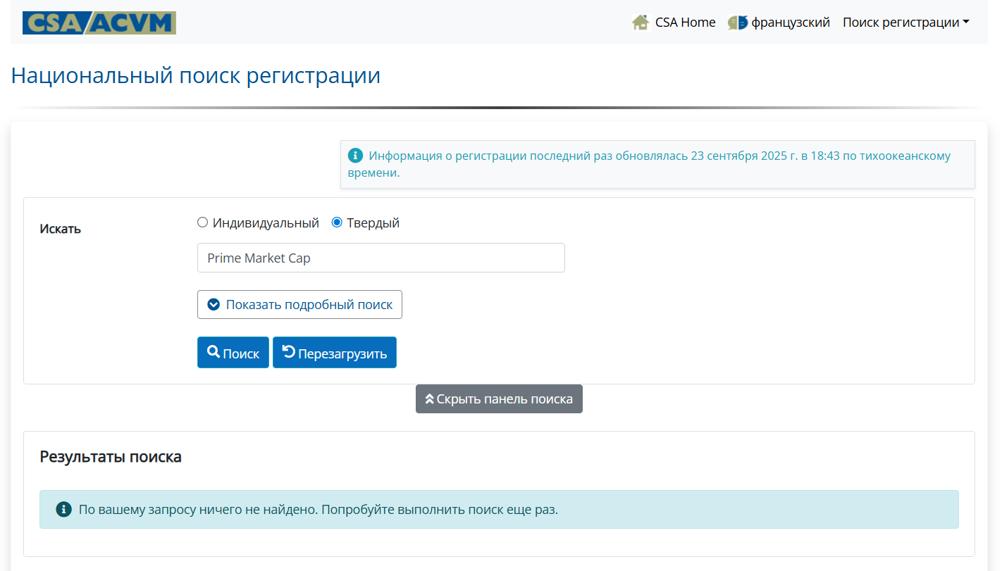 информация о PrimeMarketCap